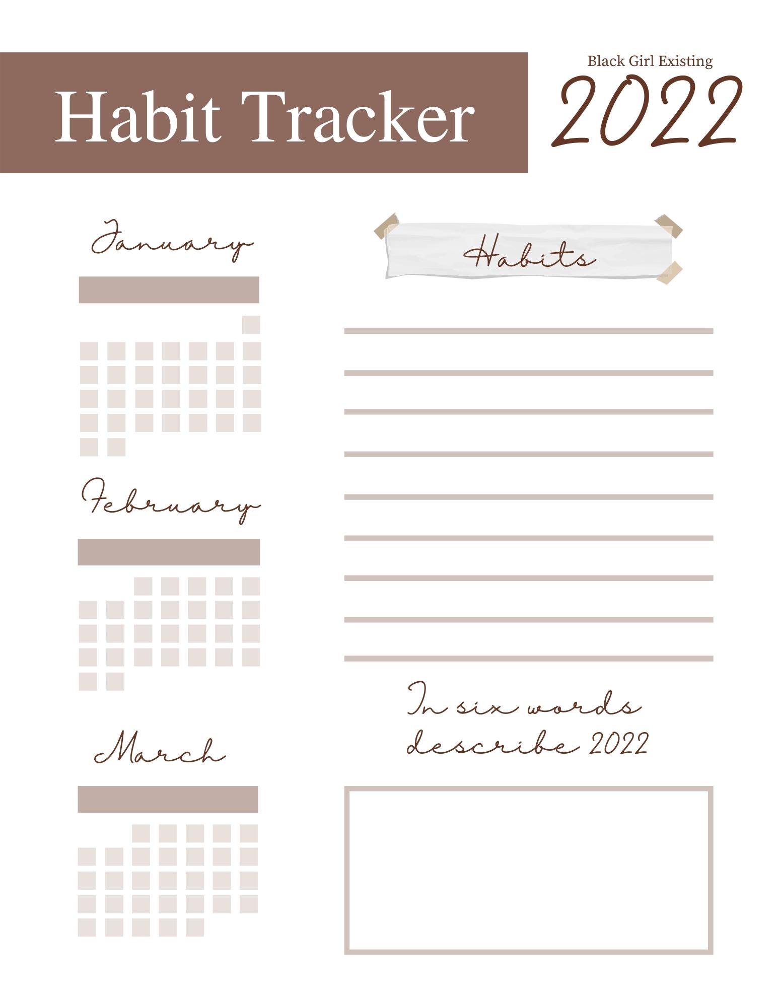 Habit Tracker 2022